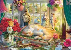 Puzzle Hora do quebra-cabeça com o gato