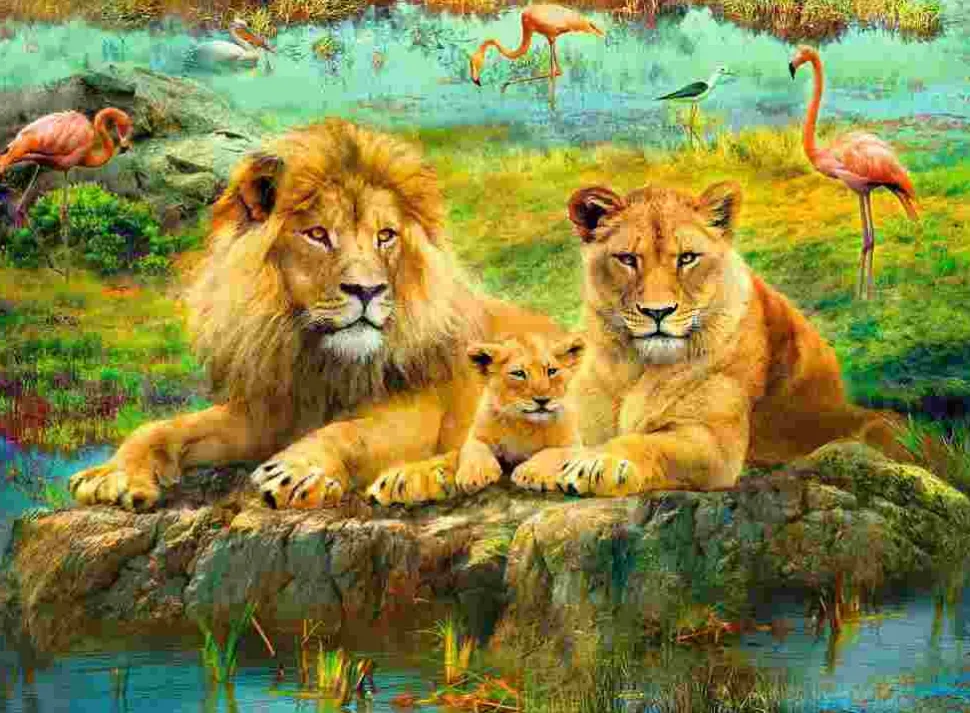 Puzzle Leões na Savana