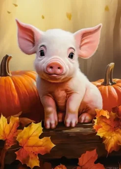 Puzzle Leitão de outono fofo