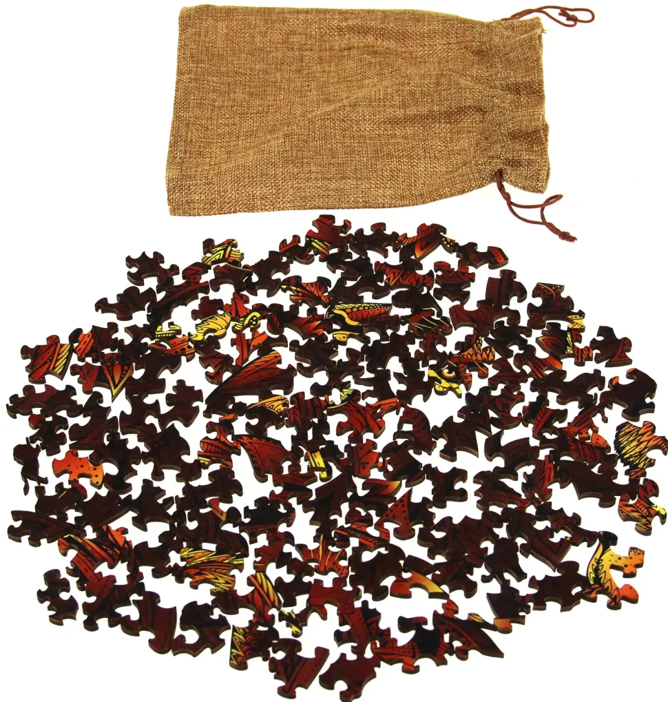 Puzzle Leão colorido de madeira