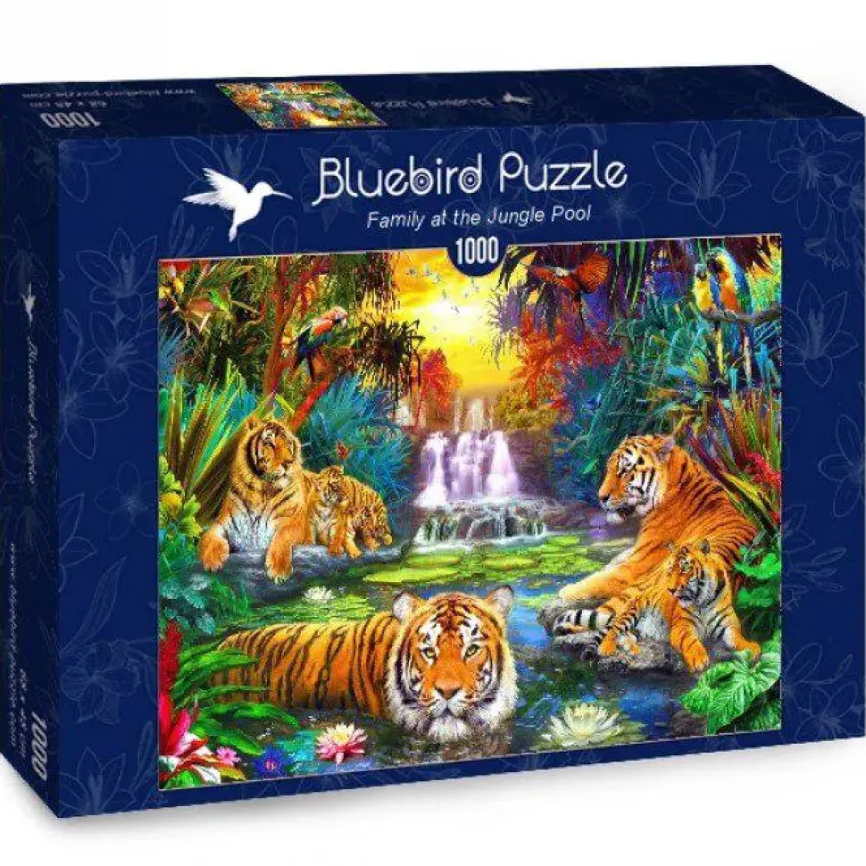 Puzzle Linda: família na piscina da selva