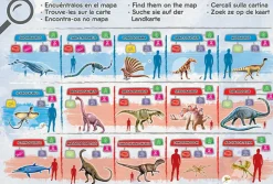 Puzzle Mapa sveta s dinossauroami