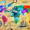 Puzzle Mapa-mundo colorido