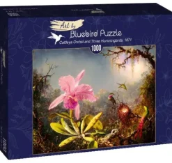 Puzzle Martin Johnson Heade - Cattleya Orquídea e Três Beija-flores