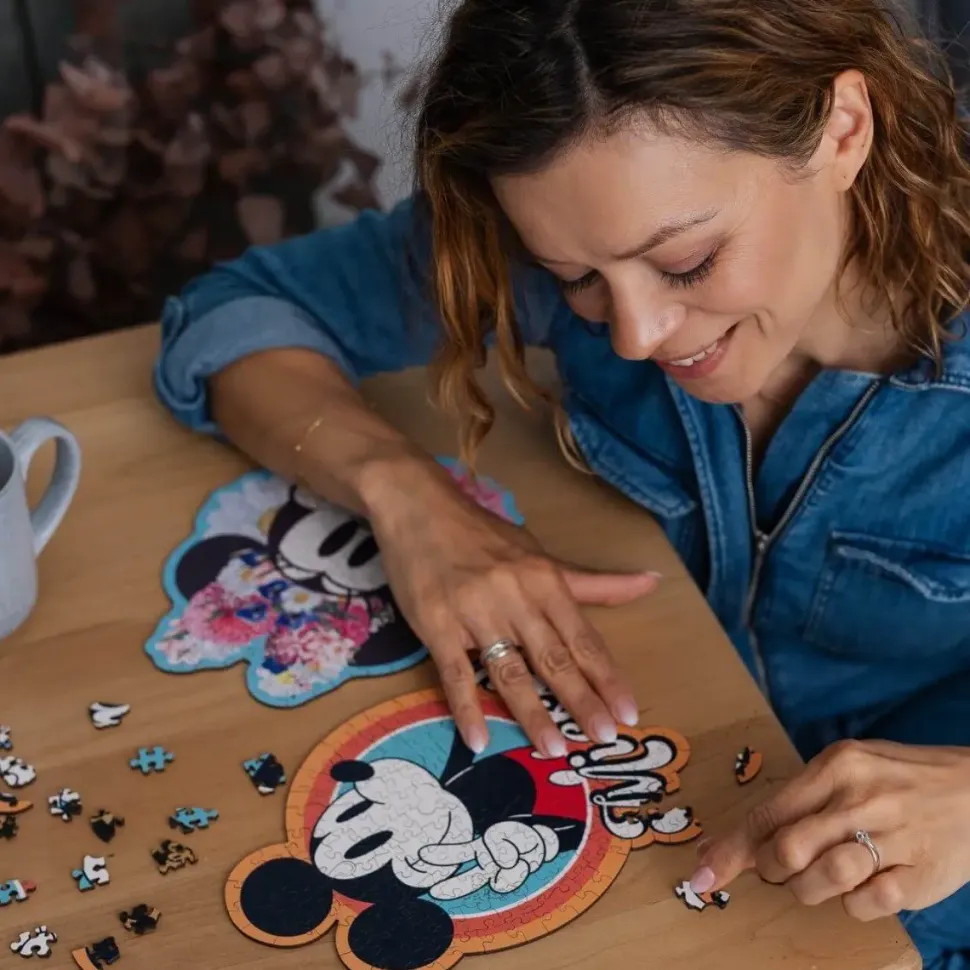 Puzzle Mickey Mouse retrô de madeira