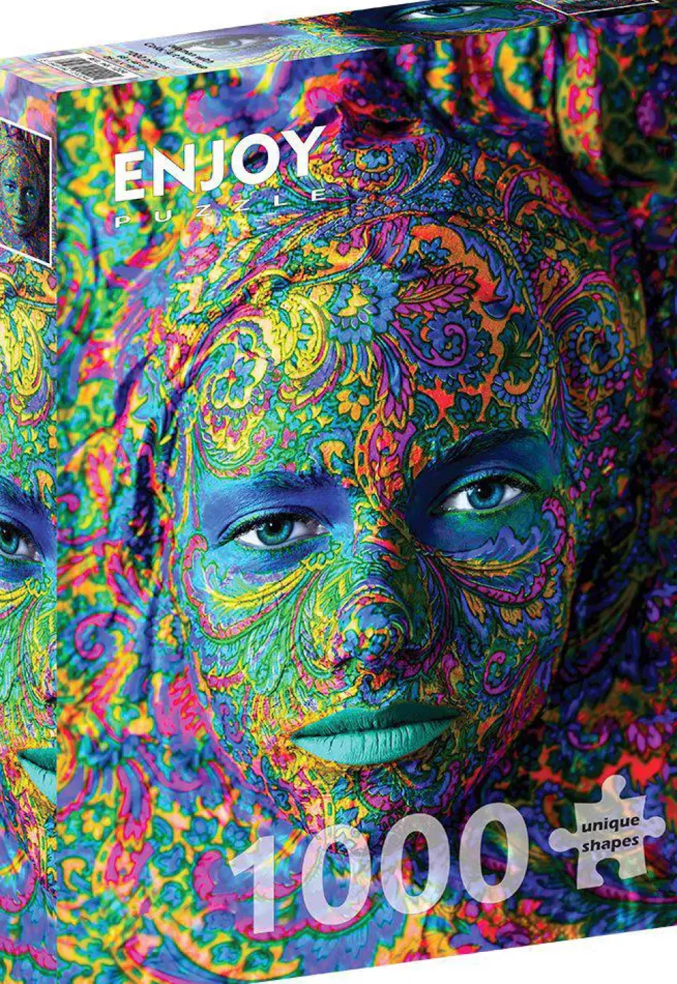 Puzzle Mulher com maquiagem de arte colorida