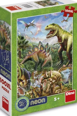 Puzzle Mundo dos dinossauros neon