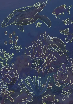 Puzzle Mundo subaquático 100 XL neon