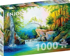 Puzzle Na floresta perto da cachoeira