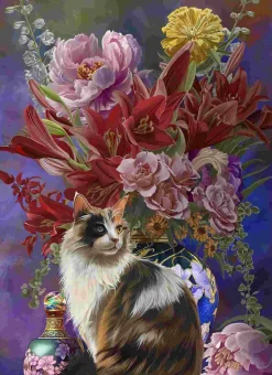 Puzzle Nene Thomas: Gatos e Flores quatro Chinoiserie