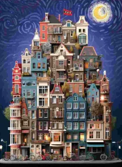 Puzzle Noite estrelada de Amsterdã
