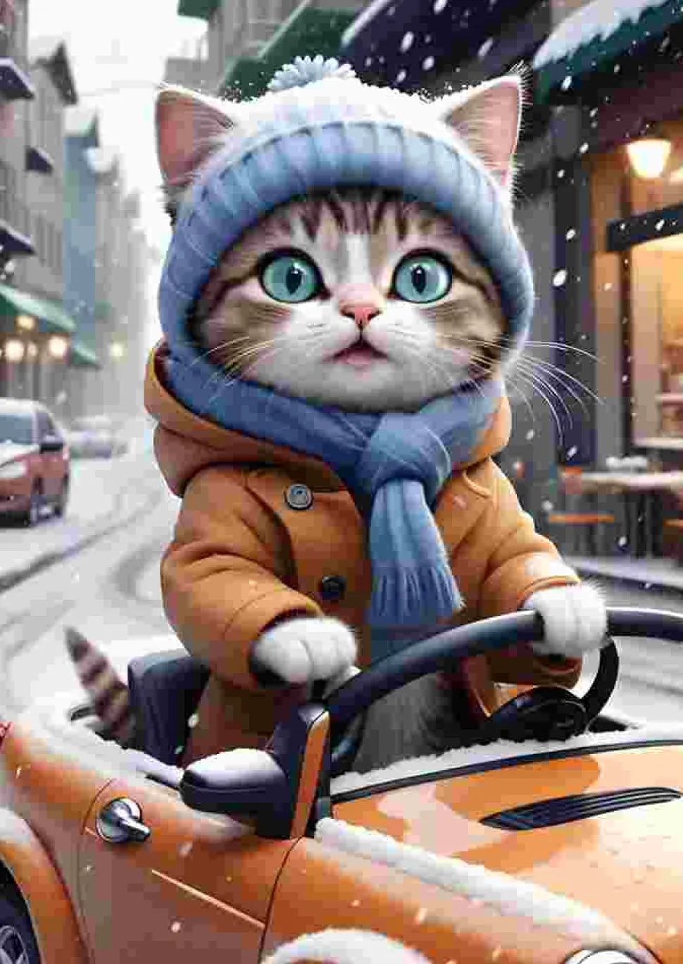 Puzzle O gatinho motorista