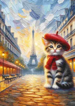 Puzzle O Gato Artista em Paris