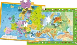 Puzzle Obojstranná mapa Európy (po木ský jazyk)