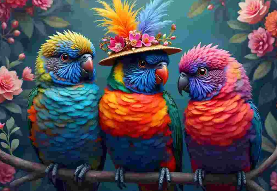 Puzzle Papagaios arco-íris