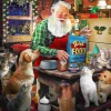 Puzzle Papai Noel e seus animais de estimação