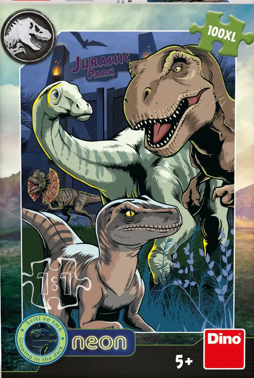 Puzzle Parque Jurský - néon