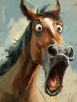 Puzzle Pintura Diamant: Cavalo espantado 30x40cm