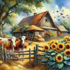 Puzzle Pintura Diamant: Casa de campo 30x40cm