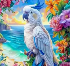 Puzzle Pintura Diamant: Catatua 30x40cm