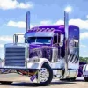 Puzzle Pintura Diamant: Caminhão roxo 30x40 cm