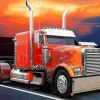 Puzzle Pintura Diamant: Caminhão vermelho com chamas 30x40 cm