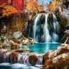 Puzzle Pintura Diamant: Cascata nas montanhas 30x40cm