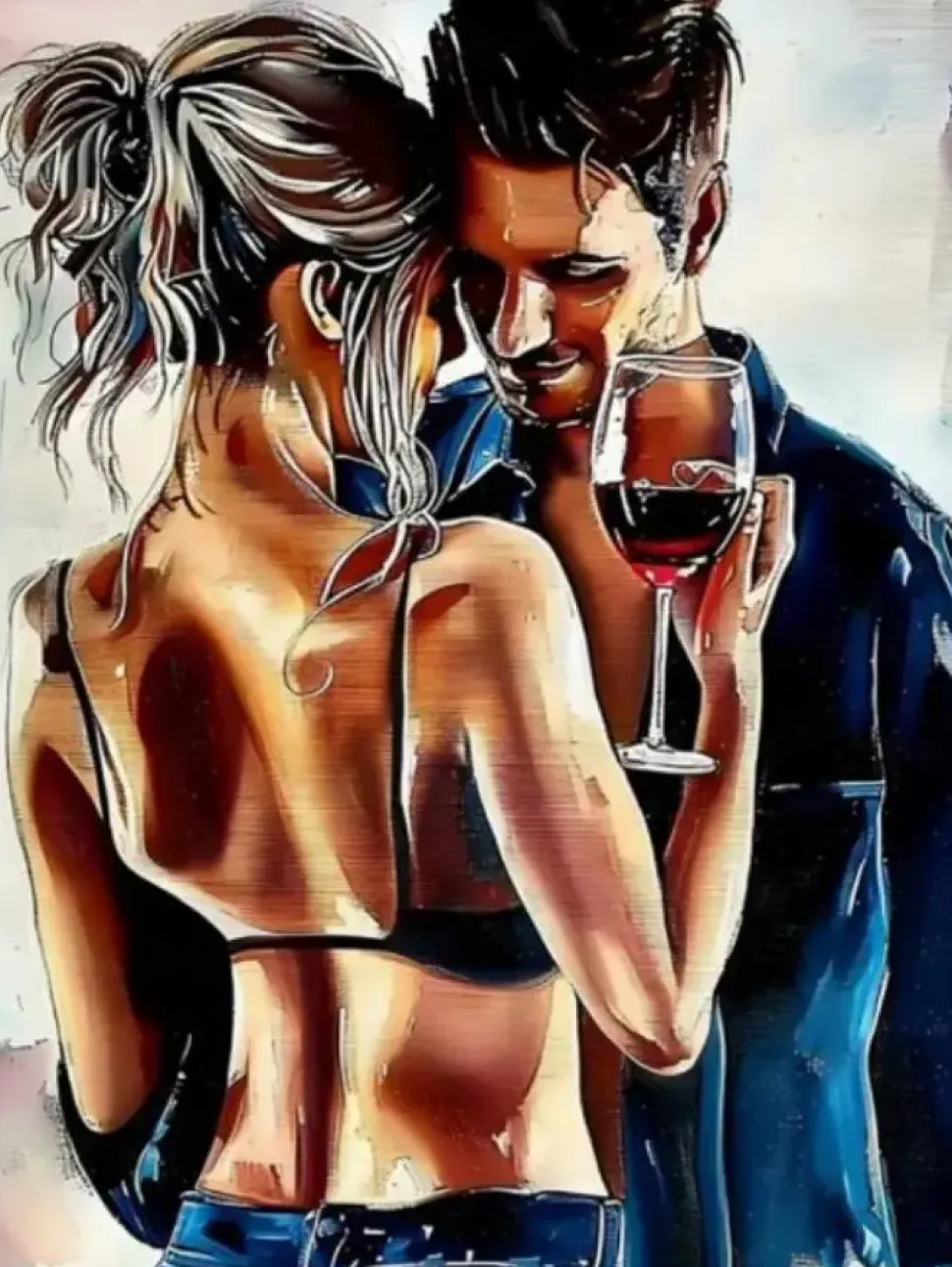 Puzzle Pintura Diamant: Casal apaixonado 30x40cm