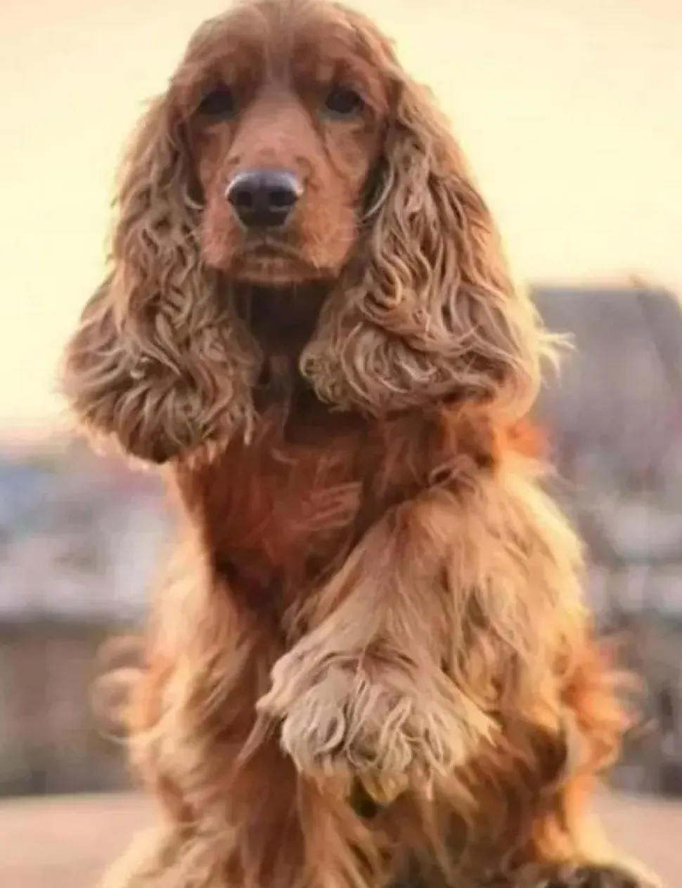 Puzzle Pintura Diamant: Cocker Spaniel saudação 30x40cm