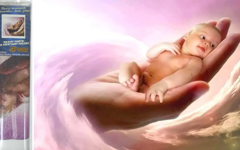 Puzzle Pintura Diamant: Criança na palma da tua mão 30x40cm