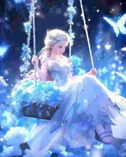 Puzzle Pintura Diamant: Elsa num baloiço 30x40cm