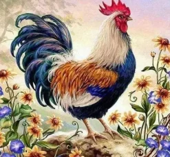 Puzzle Pintura Diamant: Galo 30x40cm