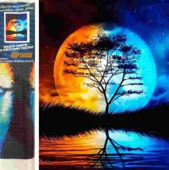 Puzzle Pintura Diamant: Ligação nocturna 30x40 cm