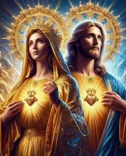 Puzzle Pintura Diamant: Maria e Jesus 30x40cm