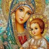 Puzzle Pintura Diamant: Maria e o Menino Jesus 30x40cm