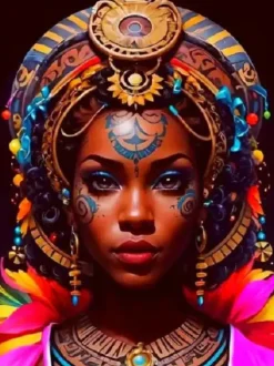 Puzzle Pintura Diamant: Mulher africana 30x40 cm