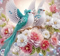 Puzzle Pintura Diamant: Pássaros num ramo 30x40cm