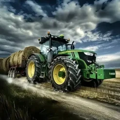 Puzzle Pintura Diamant: Trator em ação 30x40cm