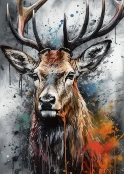 Puzzle Pintura Diamant: Veado (desenho) 30x40cm