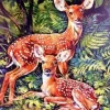 Puzzle Pintura Diamant: Veado na floresta 30x40cm
