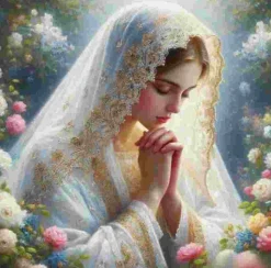 Puzzle Pintura Diamant: Virgem Maria em oração 30x40cm