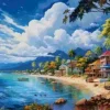 Puzzle Pintura diamantada: Sunny Beach 30x40 cm