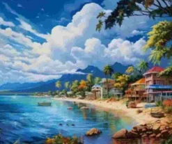 Puzzle Pintura diamantada: Sunny Beach 30x40 cm