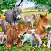 Puzzle Pintura diamantada: Animais de fazenda 30x40 cm