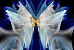 Puzzle Pintura diamantada: Gravata borboleta dourada 30x40 cm