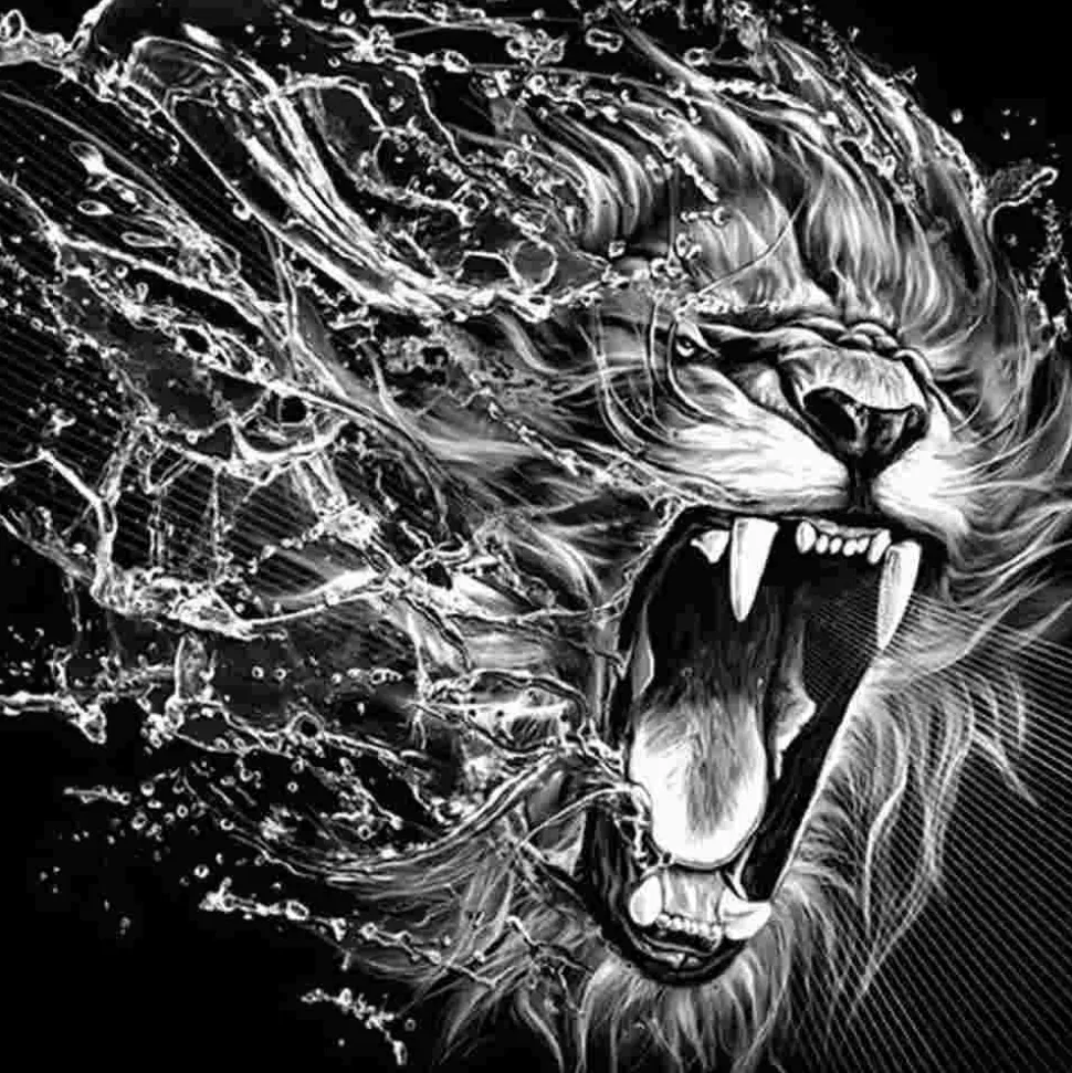 Puzzle Pintura diamantada: O rugido da besta 30x40 cm