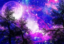 Puzzle Pintura diamantada: Céu roxo 30x40 cm