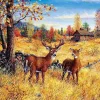 Puzzle Pintura diamantada: Veado no campo 30x40 cm