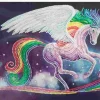 Puzzle Pintura diamantada: unicórnio arco-íris 7D 30x40 cm