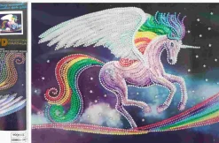 Puzzle Pintura diamantada: unicórnio arco-íris 7D 30x40 cm